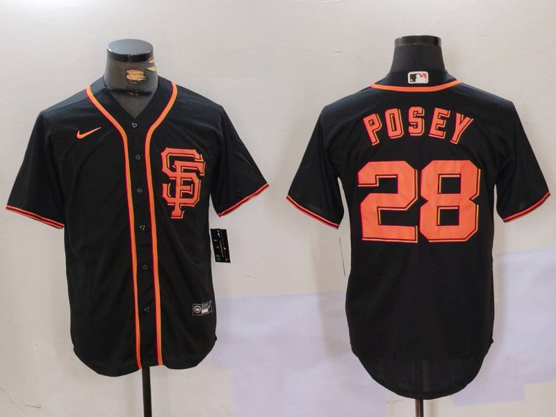 Men San Francisco Giants #28 Posey Black Game 2024 Nike MLB Jersey style 902